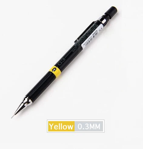 0,3/0,5/0,7/0,9 мм графитовый разработки автоматические механические карандаши для детей эскизный чертёж бизнес планирования школьные принадлежности канцелярские товары - Цвет: Yellow 03
