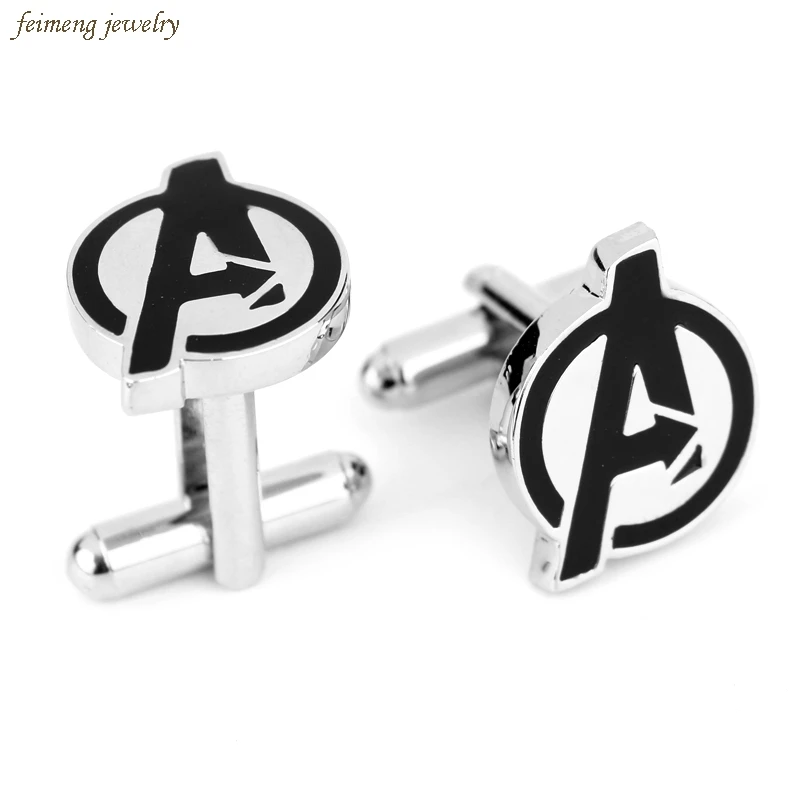 

Free Shipping Movie Jewelry Avengers Enamel Cuff Links Shirt Brand Cuff Buttons Top High Quality Cufflinks For Mens Abotoadura