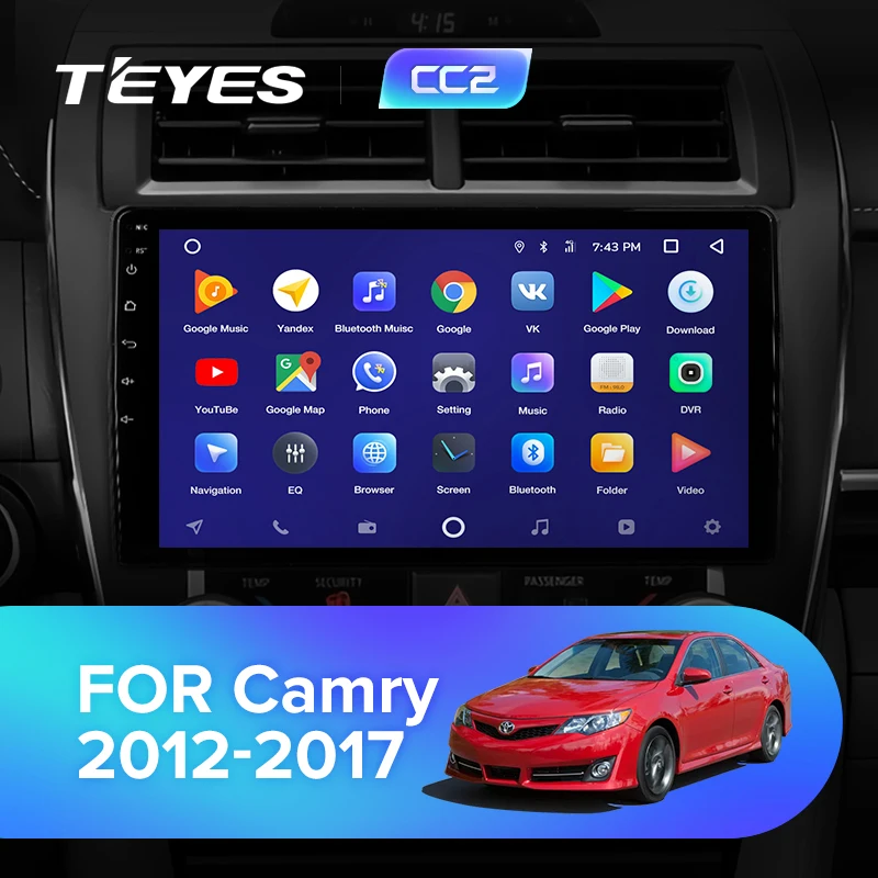 TEYES CC2 Штатная магнитола для Toyota Camry Middle East 2012- Android 8.1, до 8-ЯДЕР, до 4+ 64ГБ 32EQ+ DSP 2DIN автомагнитола 2 DIN DVD GPS мультимедиа автомобиля головное устройство