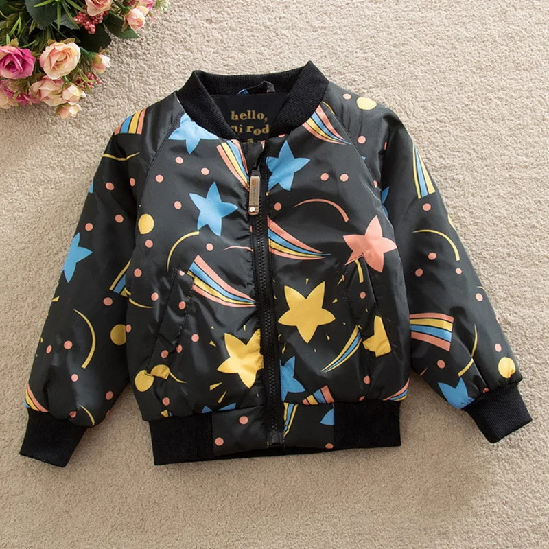 

Holapinna Kids Stars Baseball Jackets for Girls Baby Sporting Windbreaker Coat Children Unisex Cardigan Outwear Clothes 2-10Y