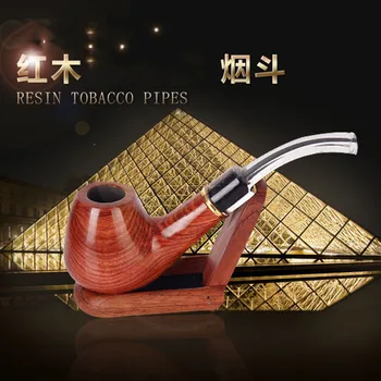 

Old Redwood glossy pipe white tail light paint curved pipe Red Sandal Filter cigarette case gold direct smoke