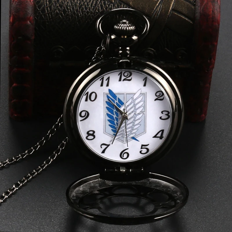 Unique Pocket Watch Attack on Titan Scouting Legion Survey Corps Cosplay Pocket Watches for Men Women Reloj Mujer Gifts