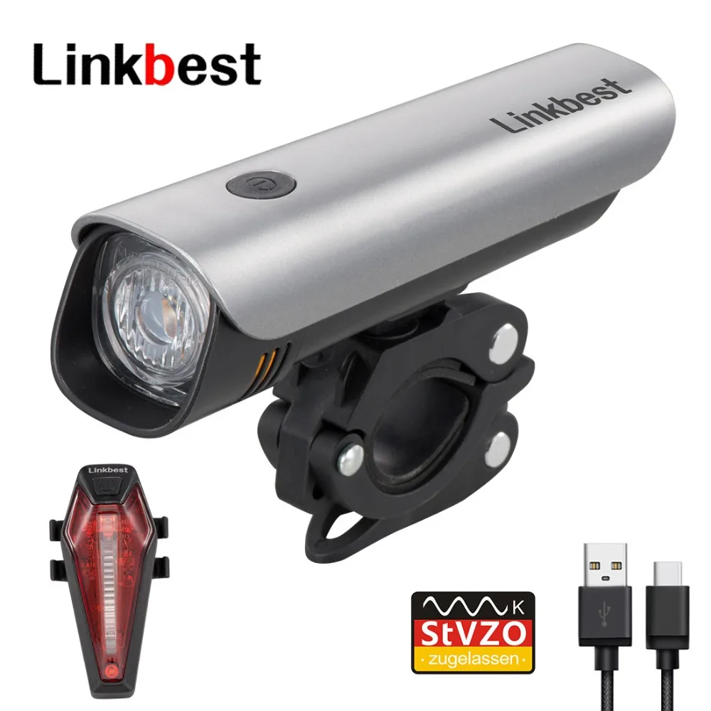

Linkbest USB Rechargeable Bike Light Set StVZO Approved , Bicycle Light Waterproof IPX-5, Adjustable Bracket Fit For All Bikes