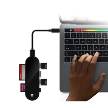 7 в 1 взаимный обмен данными между компьютером и периферийными устройствами концентратор Многофункциональный Plug-and-play Горячая замена кард-ридер адаптер с Тип с разъемами типа C и USB кабель