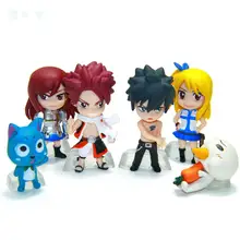 6Pcs/Lot 6cm Anime Fairy Tail Natsu / Gray / Lucy / Erza Action PVC Figure Toy