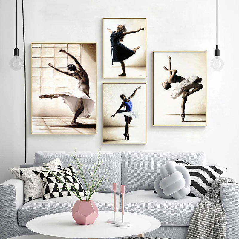 Modern Portrait Art Posters and Prints Wall Art Canvas Painting Ballerina Decorative Paintings for Living Room Decor No Frame