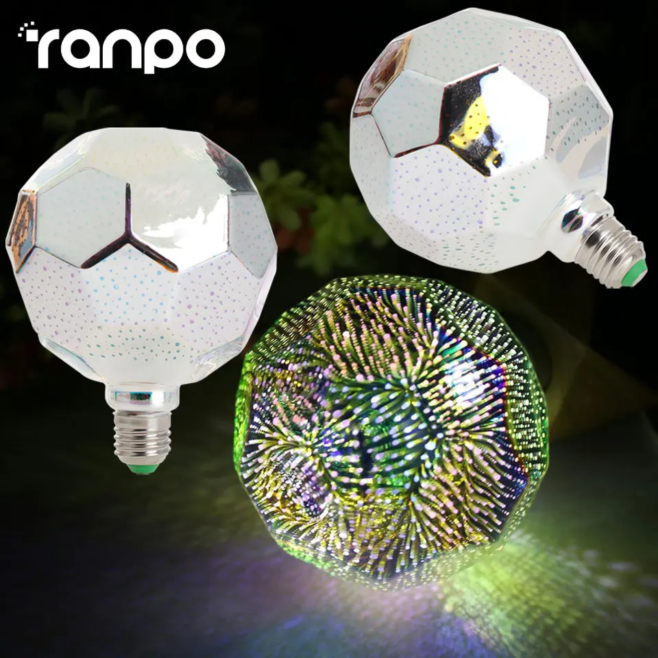 E27 3D Fireworks Decorative Edison Bulb 220V 110V LED Light Bulb Party Lamp Party Bar Holiday