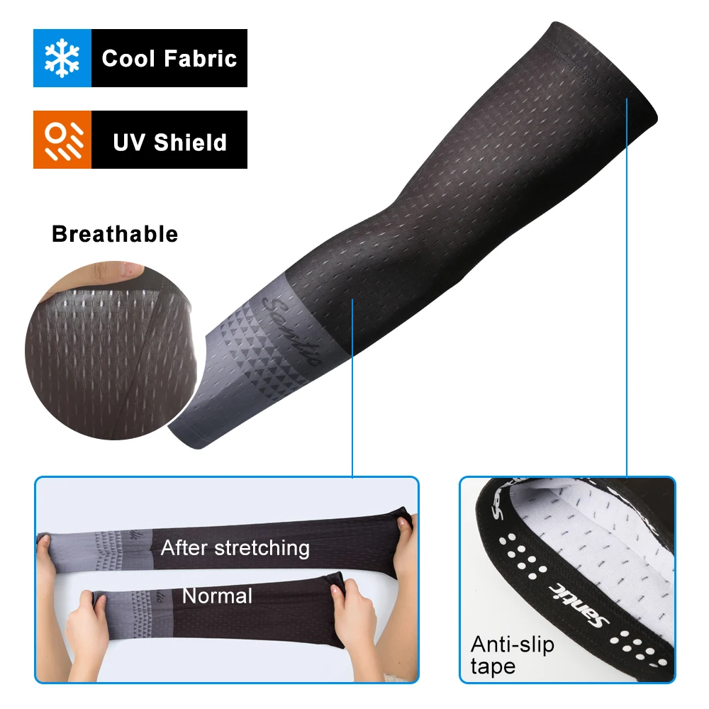 Santic Cycling Arm Warmers Road Bike Breathable Wicking Cuff Male  Spring And Summer Sun Protection Comfortable Asian 9C08022