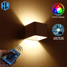 3W Led Wall Lamp RGB Modern Aluminum With Remote Controller Decoration home stair wall light Sconce fixture Lighting for Party 3W Led Wall Lamp RGB Modern Aluminum With Remote Controller Decoration home stair wall light Sconce fixture Lighting for Party