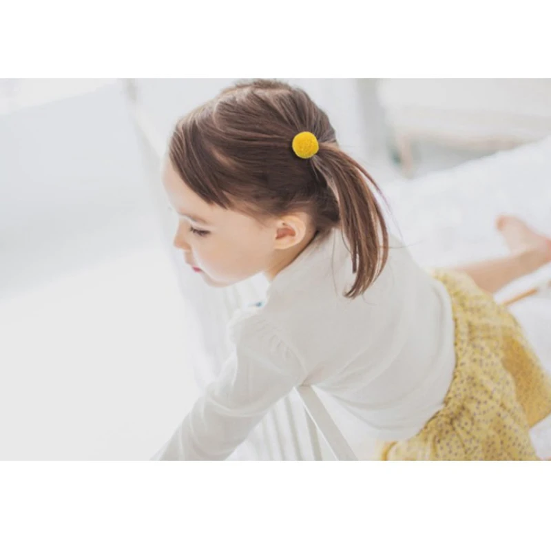 10pcs Girls Elastic Hair Bands Fur Ball Colorful Hair Rope Rings Rubber Bands Ponytail Holder Headwear Hair Gum Hair Accessories