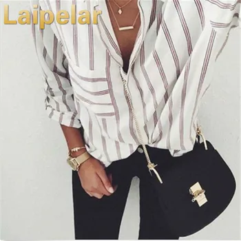 

2018 New Striped Blouse Women Blusas Loose Slim Fit Long Sleeve Women's Shirts Fashion Top All Match For Women's Blouses