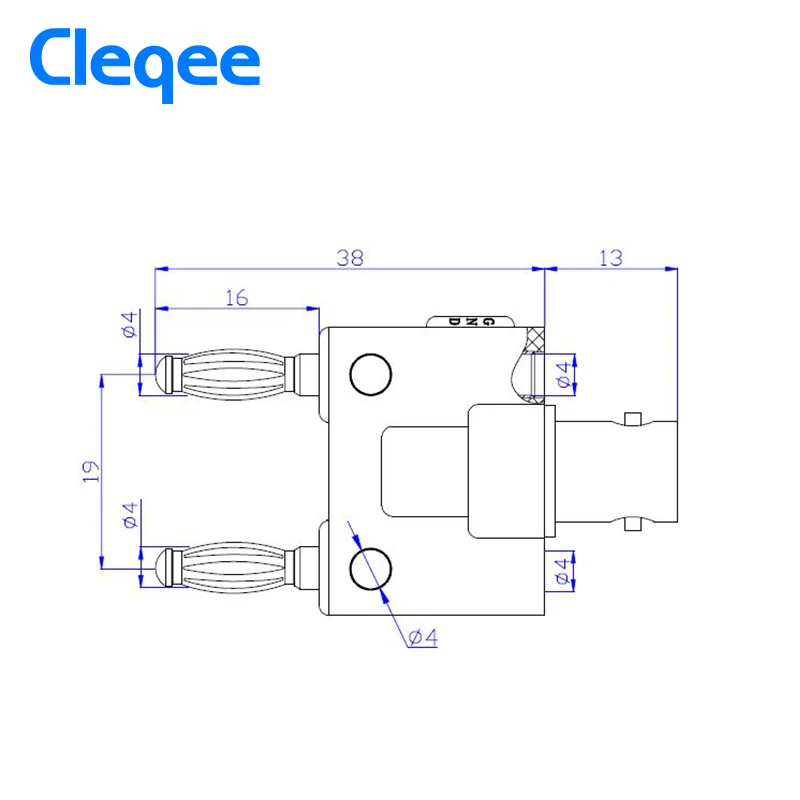 Cleqee P7006 5 шт. адаптер BNC Гнездовой разъем для двух двойных 4 мм соединитель типа