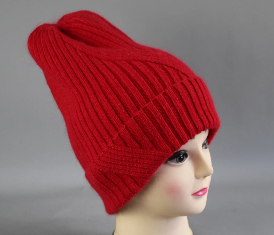 [Rancyword] Зимние шапки для женщин, шерстяная вязаная шапка из ангорской шерсти, шапки, женские теплые кроличьи меховые шапочки, шапочки для девочек, RC2053-3