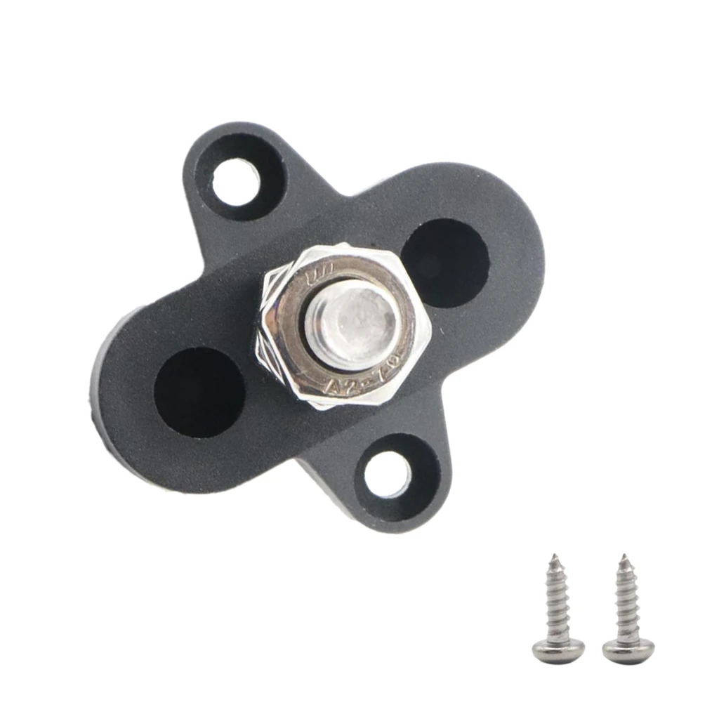 Boat DC48V Heavy Duty Single Terminal Stud M8 Power Distribution Block Negative Power Distribution Studs Black 45*43*32mm