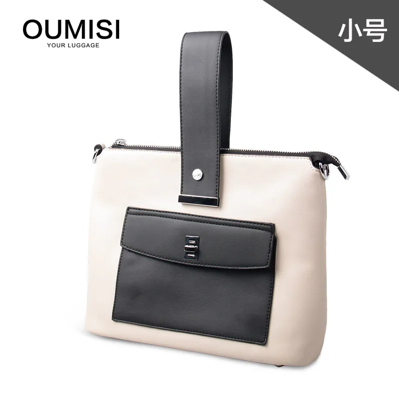 Oumisi bolsa de ombro feminina de camur a rachada real feminina