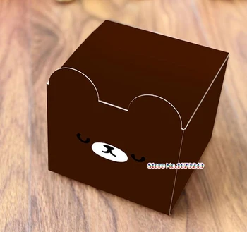 

8.5x8.5x7cm Cute bear candy box, Sugar,Chocolate, biscuits, Wedding Chocolate Candy Box Baking Package Wedding Party Decoration