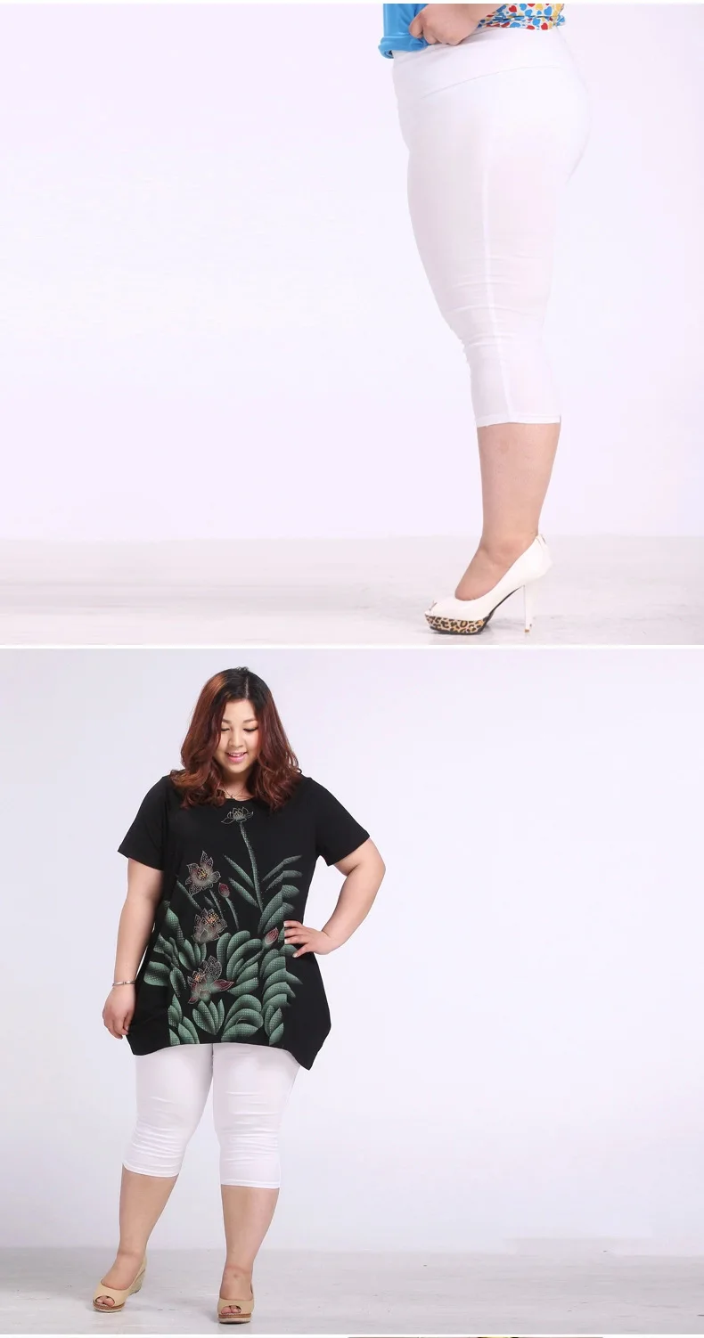 TUHAO, женские эластичные брюки размера плюс, 6XL, 5XL, 4XL, хорошее качество, очень большой размер, женские Капри, брюки, супер эластичные летние брюки, YB02