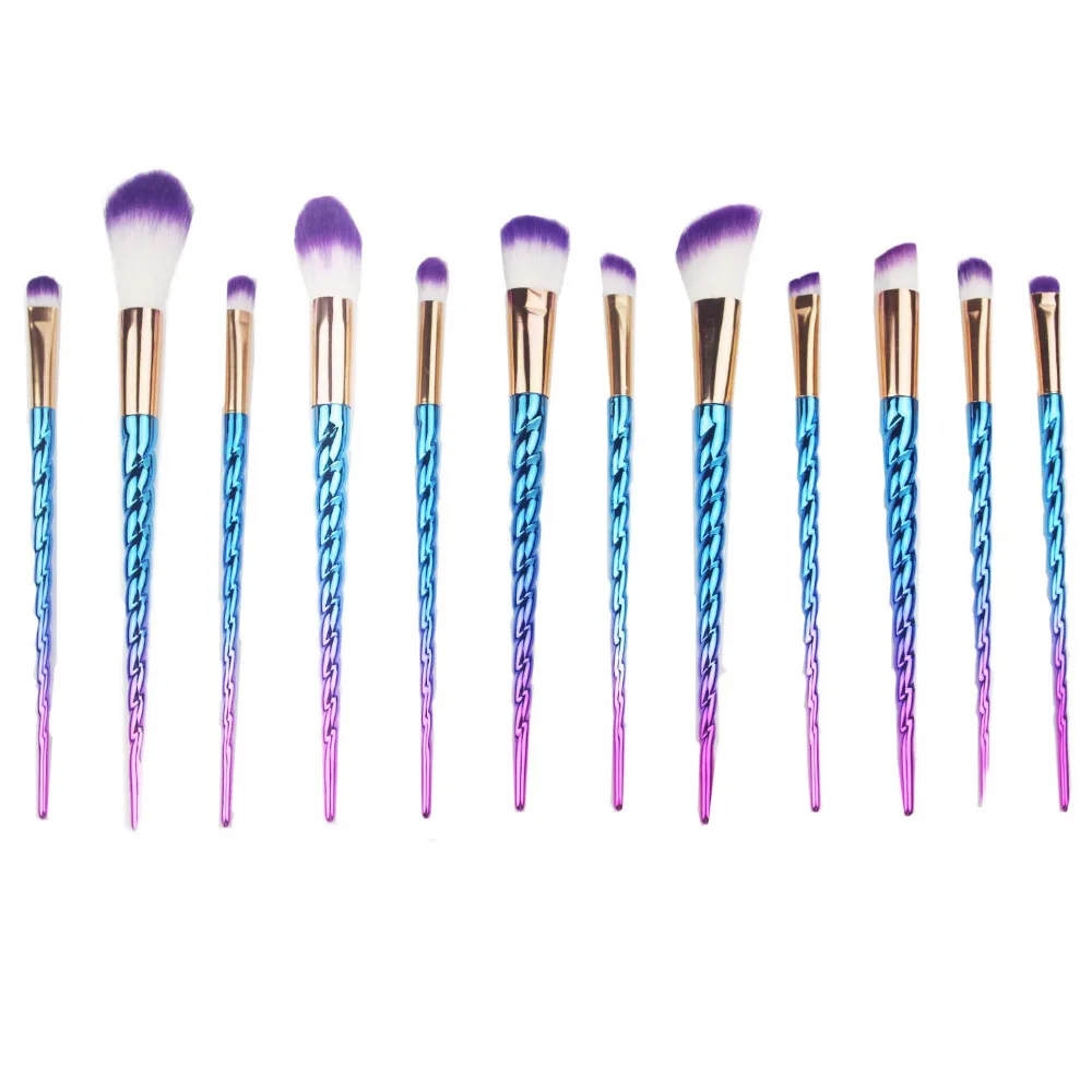 12PCS Makeup Brushes Set Rainbow Gradient Diamond Cosmetic Base Brush Foundation Eye shadow