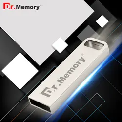 Dr. Memory металлический USB флеш-накопитель 32 Гб 64 Гб 128 ГБ мини-накопитель на ключ Прохладный Флешка 8 Гб 16 Гб usb-носитель Stick Цвет серебристый