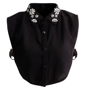 

Beaded False Collar Women Detachable Collar Sweater Fake Collars Vintage Flower Beading White/Black Blouse Tops accessory