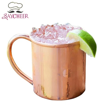 

16oz Pure Copper Mug Moscow Mule Durable Coppery Beer Mugs Coffee Mug Milk Cup Copper Cocktail Whiskey Glass Drinkware