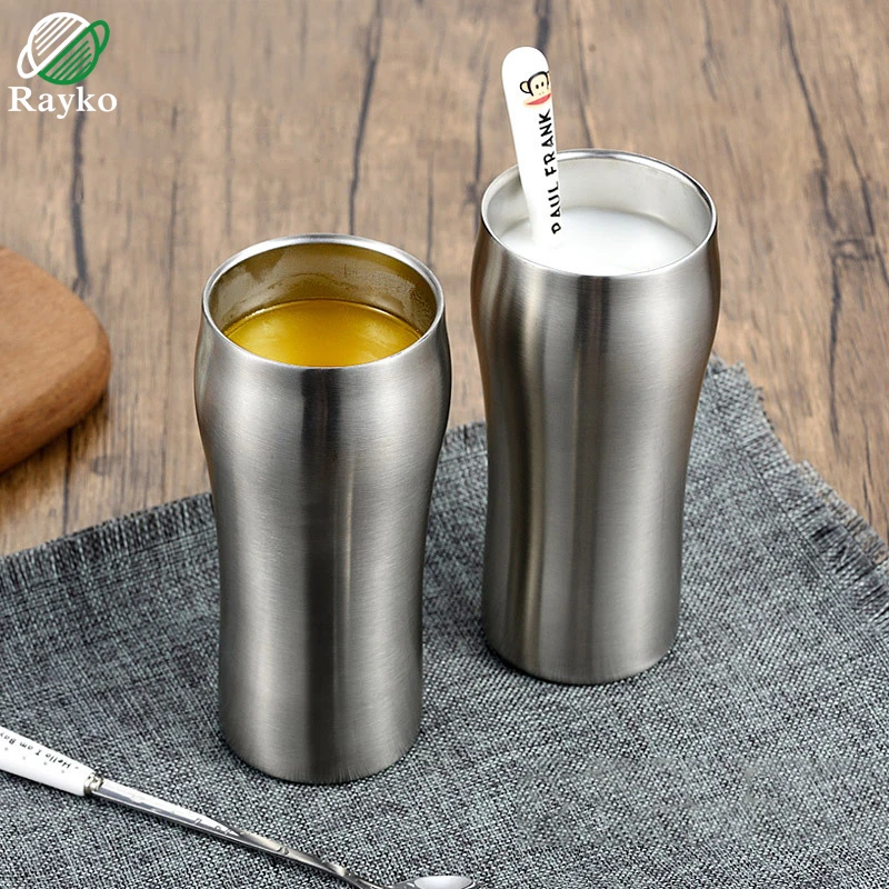 

Double Stainless Steel Tumbler Hot Sale Coffee Milk Stainless Steel Cup For Beer Gift Cups New Drinkbeker