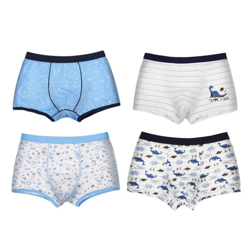 

4pcs Boy's Boxer Cotton Briefs Children Underpants Kids Shorts Outfits Set Kids Panties Boy Underwear 2-16Y