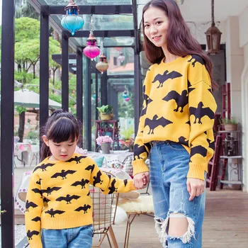 

2019 winter family look mother daughter matching clothes mother son outfits baby sweater cardigans pullover mommy and me clothes