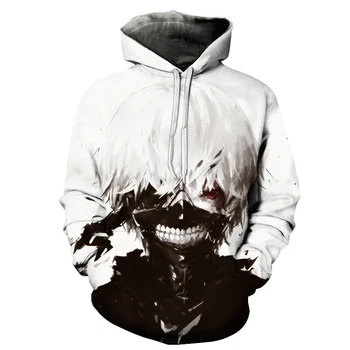 

2018 Tokyo Zombie Anime New Hooded Jacket 3D Men Women Hooded Pullover Pullover Long Sleeved Jacket