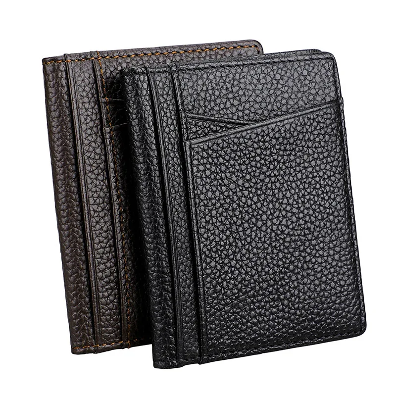 

Men Wallets Credit Card Holders Genuine Leather Thin Driver License Holder Card Protector Women Bussiness Slim Bank Purse