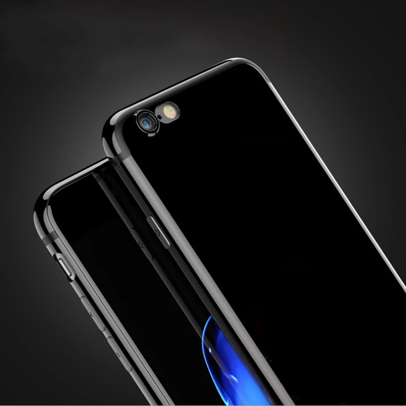 For Apple iphone 6 6s Case Jet Black Luxury Silicone 6plus