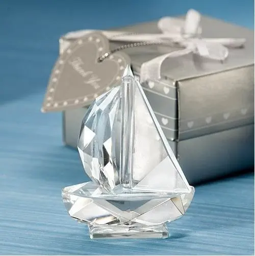 Free shipping wedding favors crystal sail boat, 24PCS/LOT, wedding