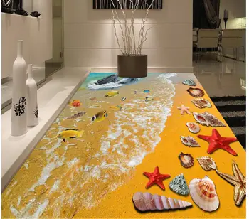 

Photo wallpaper mural floor beach Floor wallpaper 3d for bathrooms PVC waterproof floor 3d floor wallpapers