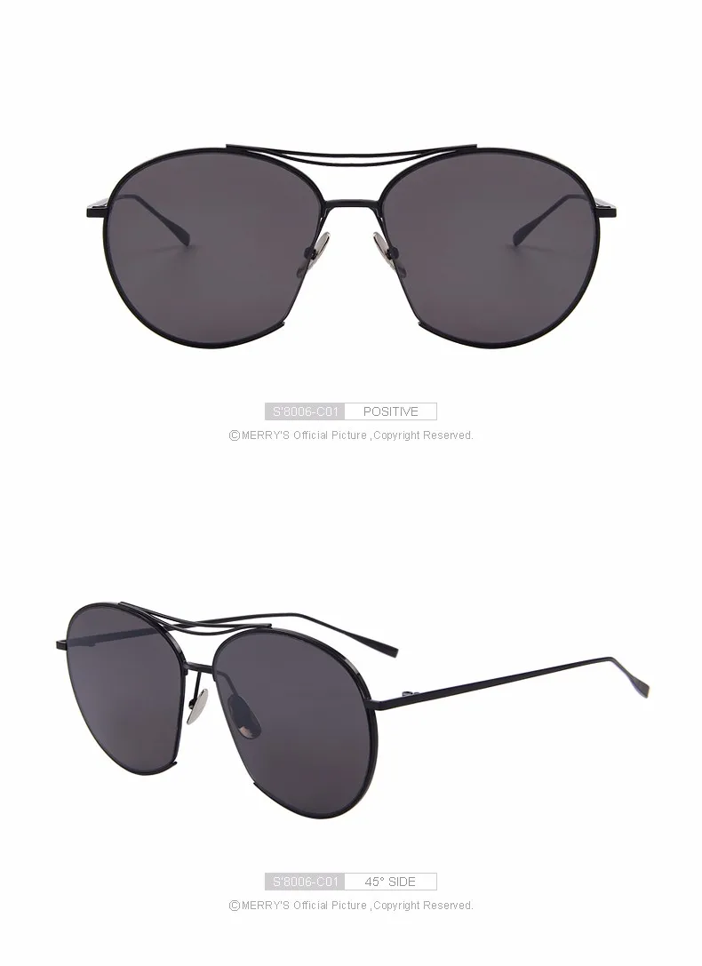 MERRYS женские модные солнцезащитные очки, классические брендовые дизайнерские солнцезащитные очки, винтажные двойные лучевые очки с металлической оправой S8006