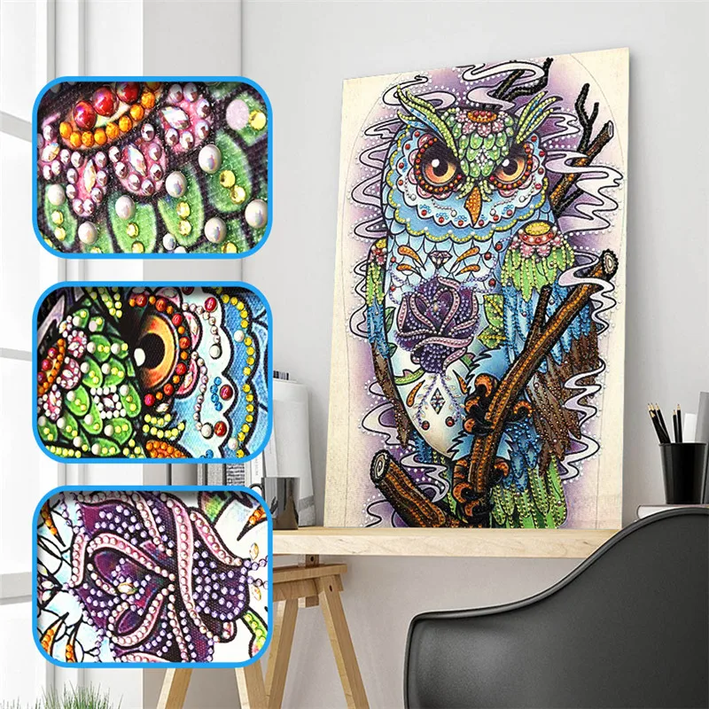 Diamond Painting / Owl DIY Special Shape Diamond Painting / Cross Stitch / Diamond Embroidery Home