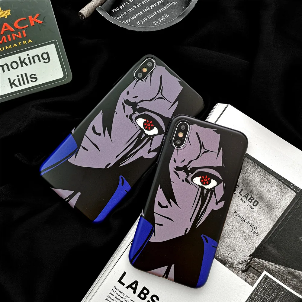 Anime Half Face Man For iPhone X XR XS Max case Funny Horrible Red Eyes Soft Cover 78 6s Plus phone Case Frosted Capa |