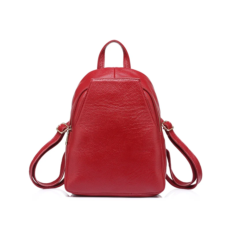 REALER, модные женские рюкзаки из натуральной кожи для девочек, высокое качество, женские сумки на плечо, школьная сумка для подростков, mochila, маленькая девочка - Цвет: Red