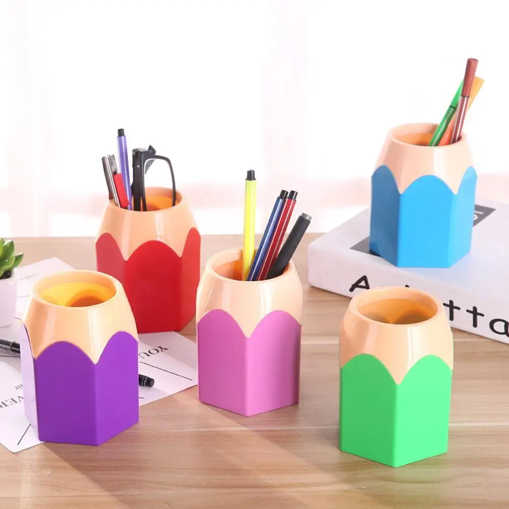 New Pencil Shaped Make Up Brush Pen Holder Pot Office Stationery Storage Organizer School Supplies | Канцтовары для офиса и