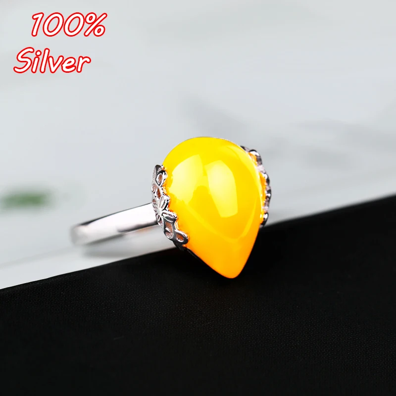 

925 Sterling Silver Adjustable Ring Blank 10*14mm Wax Turquoise Settings For Women Jewelry Findings