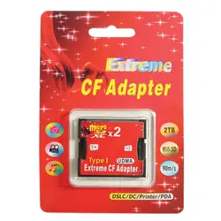 Новый красный один двойной слот картридер 2 микро-sd SDXC TF CF адаптер MicroSD к Extreme Compact Flash Тип I карты конвертер