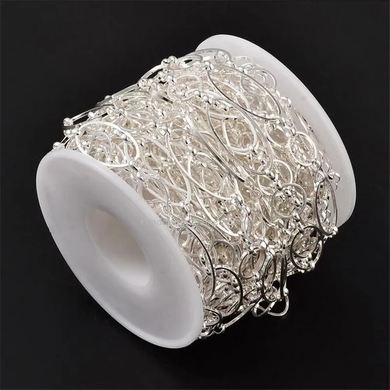 10m/roll Brass Handmade Chains 10x10mm Silver/Golden color Bracelet