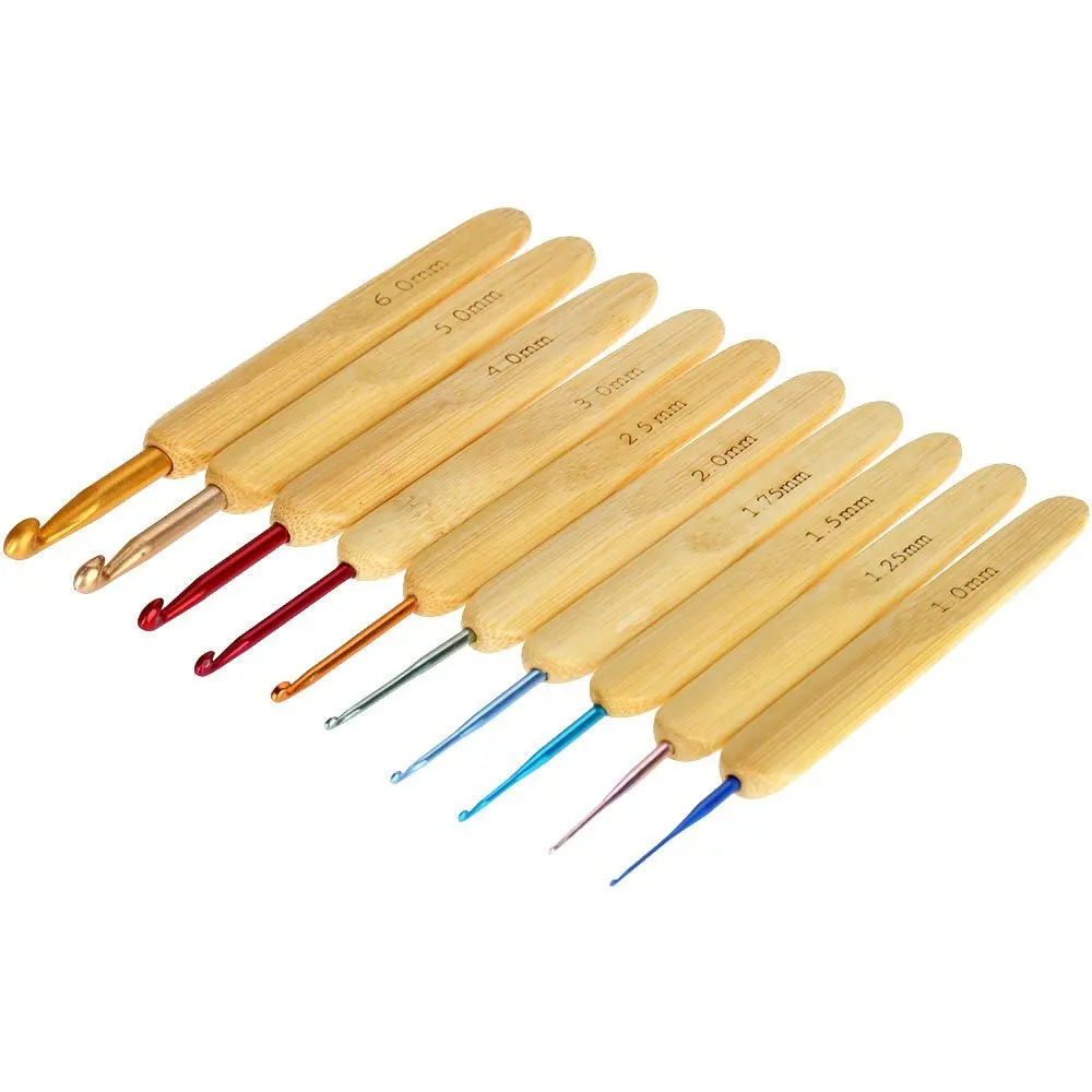 PHFU 10 шт многоцветные спицы для вязания крючком Крючки набор с захватами 1,0-6,0 мм