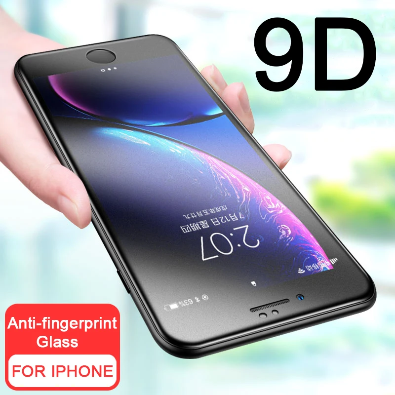 9D Anti-fingerprint Gehärtetem Glas für Iphone 6 6S 7 8 Plus 10 XR X S XS Max volle Schutz Glas für