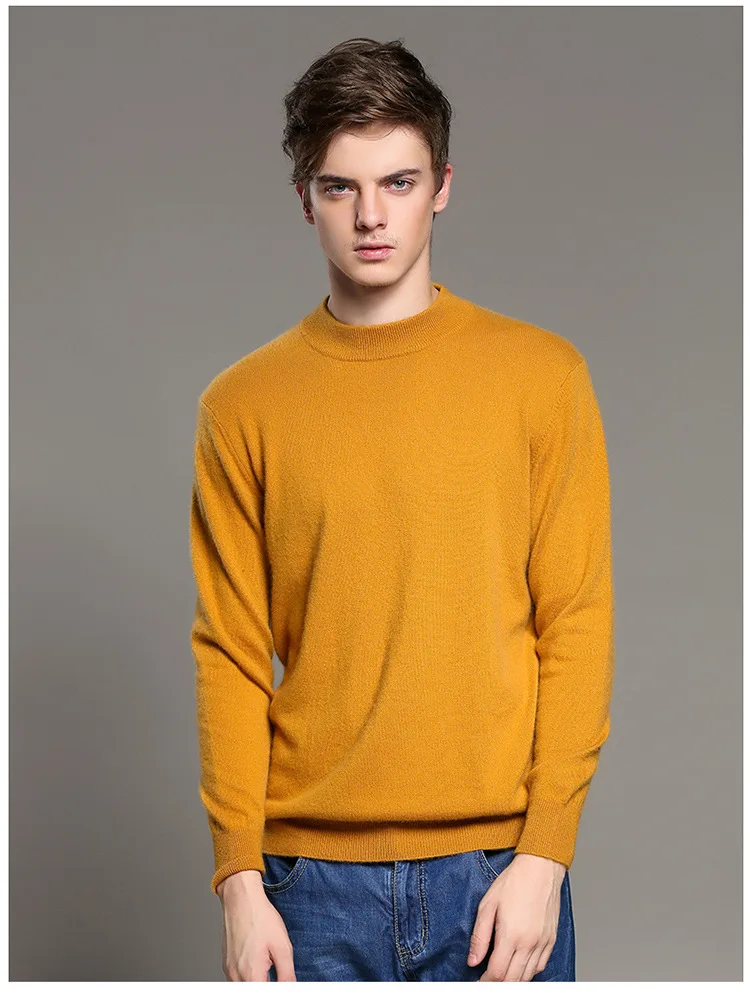 MRMT 2018 бренд Для мужчин кашемир Свитера, пуловеры одноцветное Цвет пуловер для мужской половины-высокий воротник Базовый теплый свитер