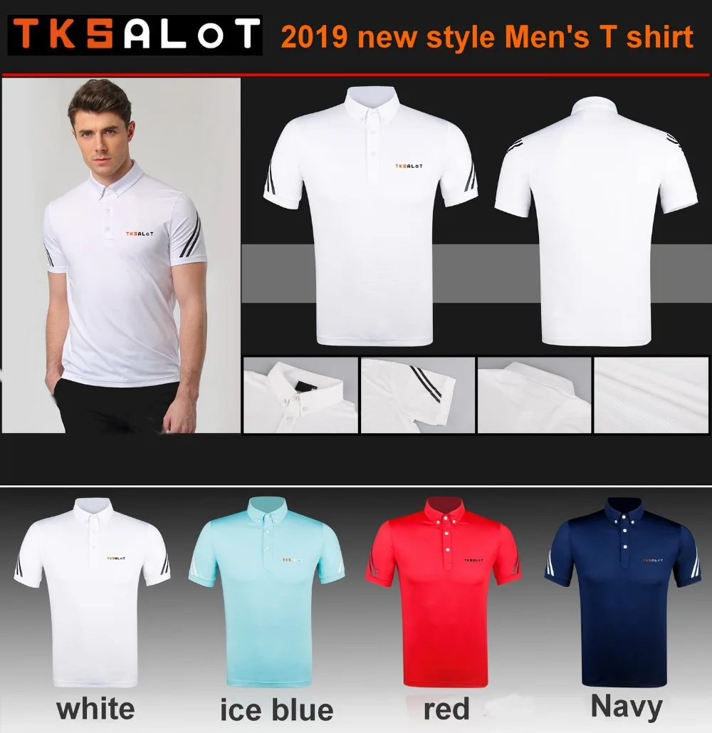 

OEM service TKSALOT Cationic yarn-dyed Men's Golf T shirt