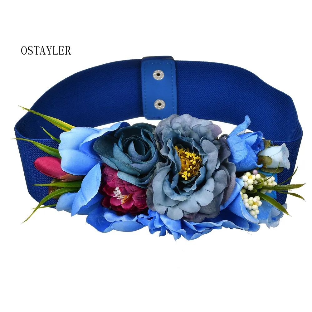 

Bohemian Fabric Flower Waist Belt For Women 2018 Fashion Elastic Dress Belt Corset Girdle Female Floral Waistband Ceinture Femme