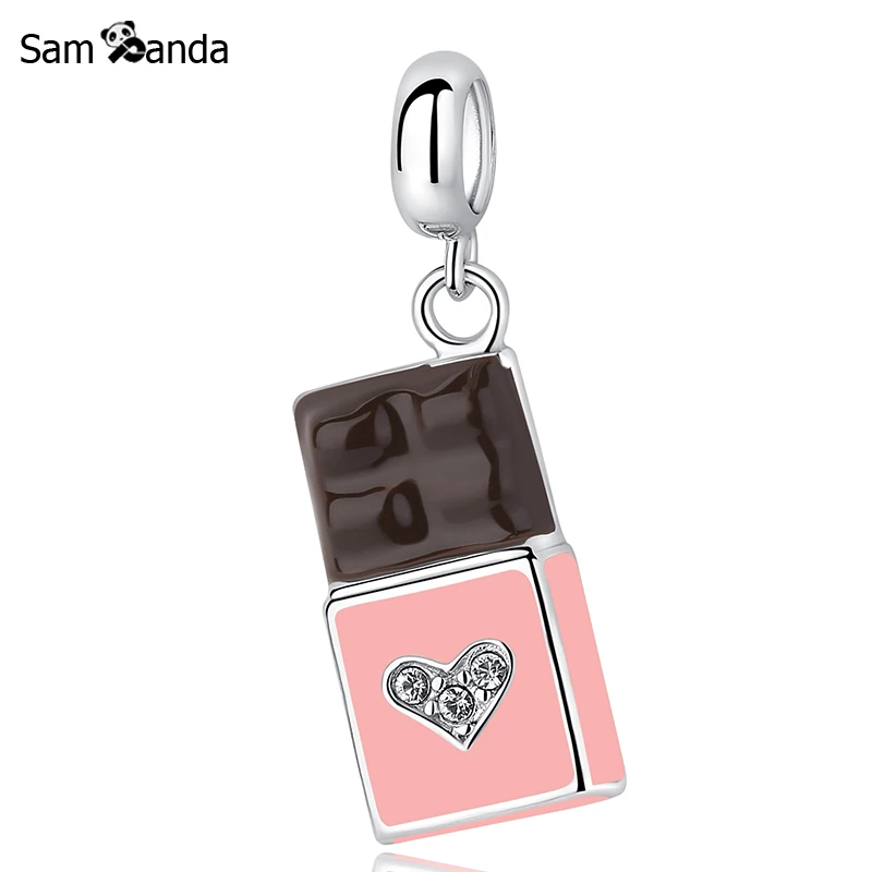 

New 925 Sterling Silver Charm Beads Chocolate Pendant Fit Pandora Bracelets & Bangles For Girl DIY Sweet Gift Jewelry