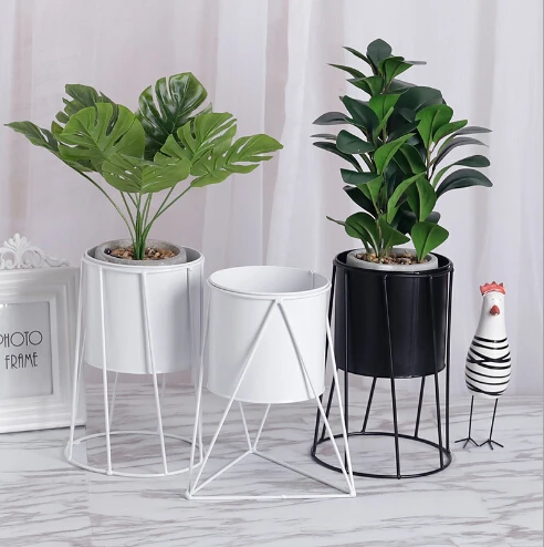 

New Nodic Style Ins Metal Pot Tray Simple Style Room & Balcony Metal Bonsai Holder Multi-use Holder Desktop Pot Container