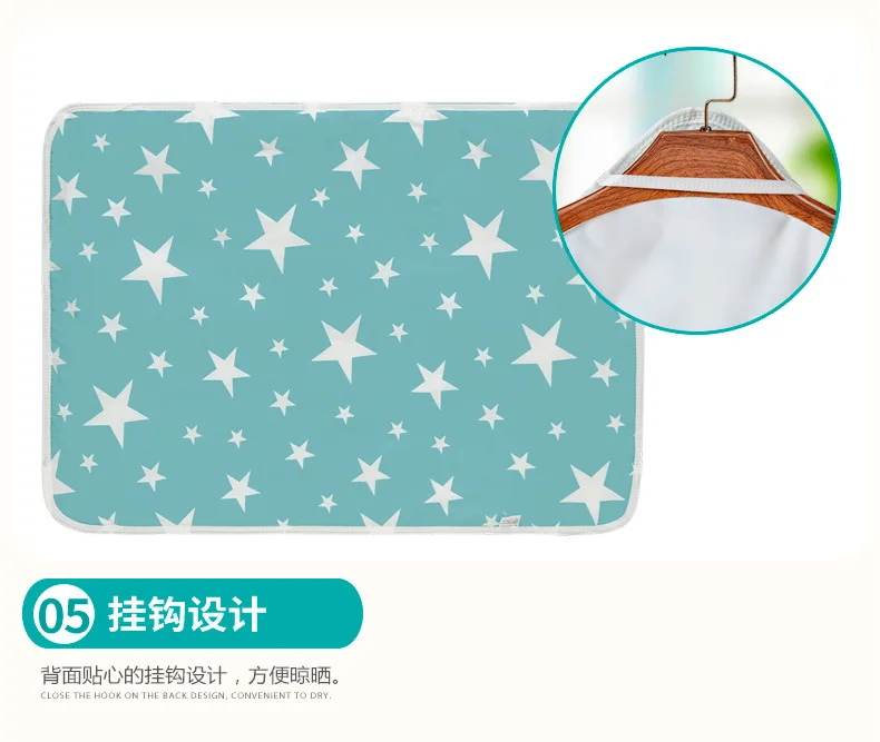 ideacherry 60*75CM Baby Cotton Diapers Mattress Cartoon Waterproof Changing Mat Baby Cushion Reusable Diaper Washable Urine Pad