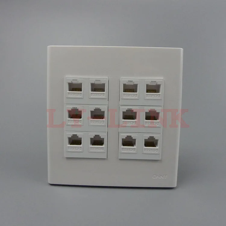 120X120 мм лицевая пластина 12 портов rj45 настенная сетевая поддержка DIY|network wall plate|rj45